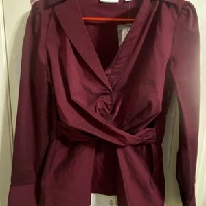 New York & Company Deep Burgundy Blouse